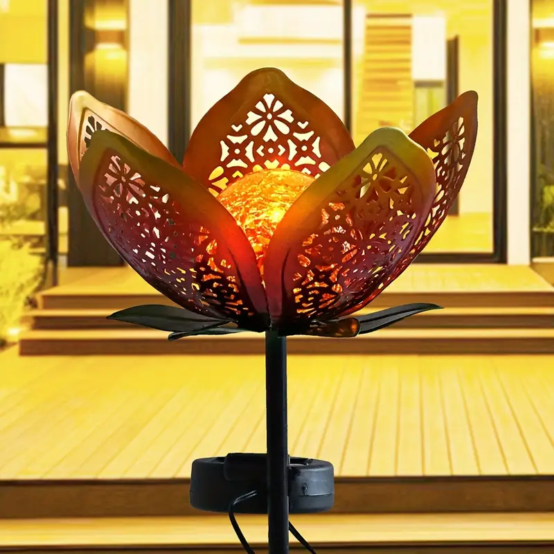 Solar Powered Garden Lights: Solar Lotus Flower Light - Rainproof Outdoor Lawn Decor