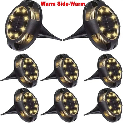 Solar Lights Outdoor 12LEDs Disk - Garden & Lawn Decoration