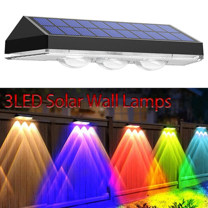 Solar Fence Lights RGB & Warm White LED Outdoor Decor