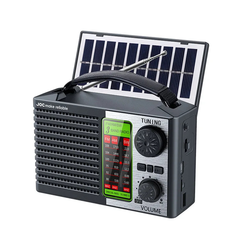 Portable Solar Radio FM AM SW Bluetooth Music Player