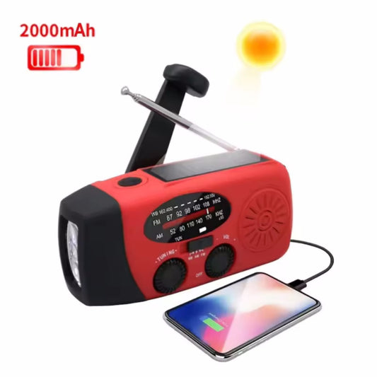 Solar Crank Radio: AM/FM, LED Light, Emergency Ready