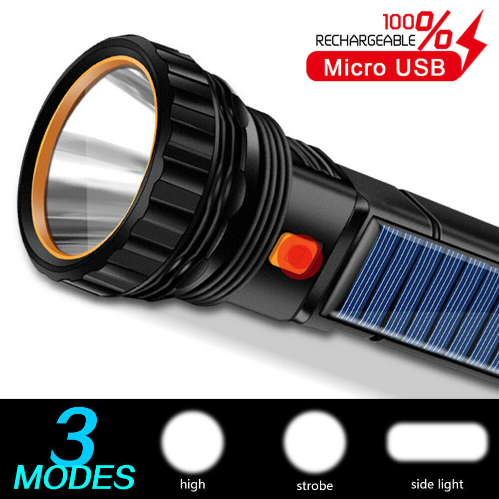 Flashlight: Solar LED Flashlight Power Bank - Strong Light & Portable