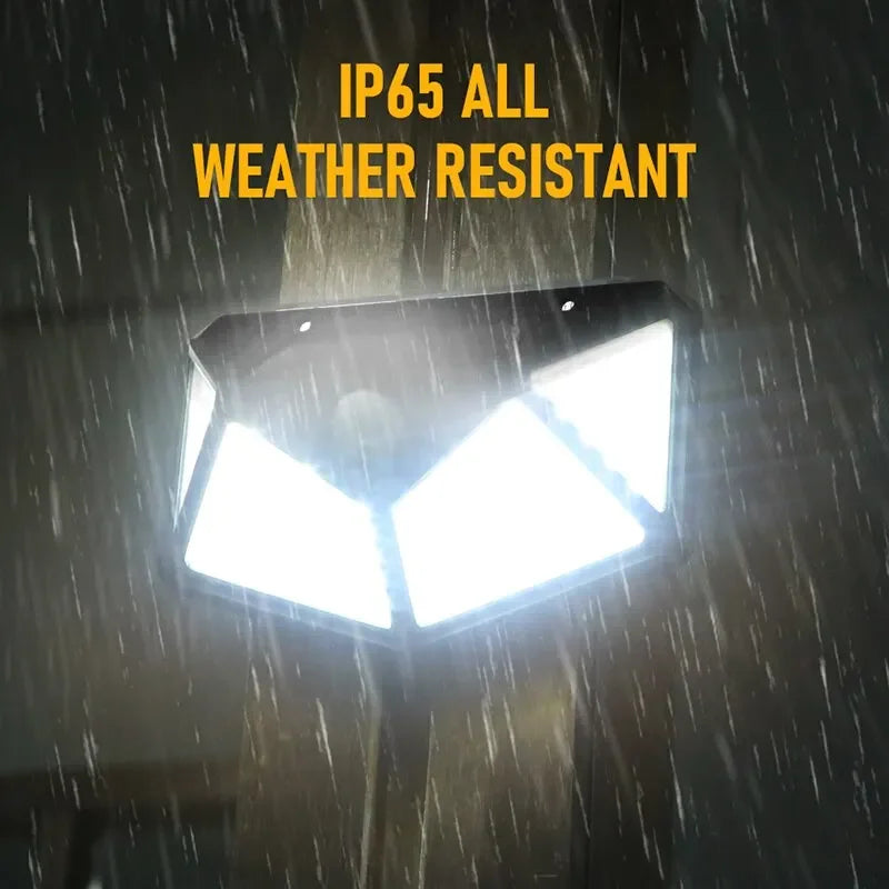 Solar Wall Lights Outdoor: 100LED Solar Wall Lamp - Motion Sensor, Waterproof, 2PCS