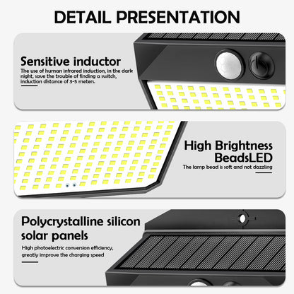 Outdoor Solar Light 150LED Motion Sensor Wall Lamp