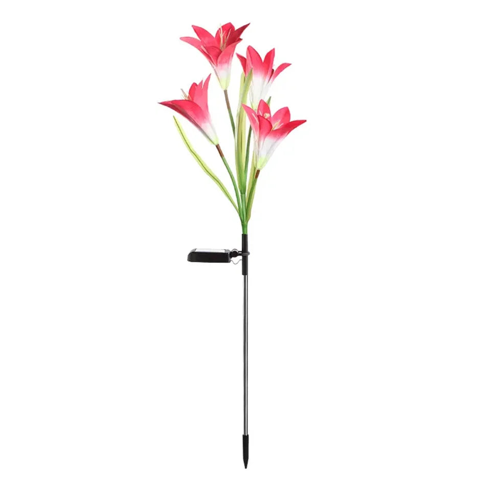 Solar Lily Lights: 7-Color Waterproof Garden Pathway Decor