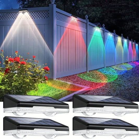 Solar LED Fence Lights: Waterproof, RGB, Auto On/Off, 1-4Pcs