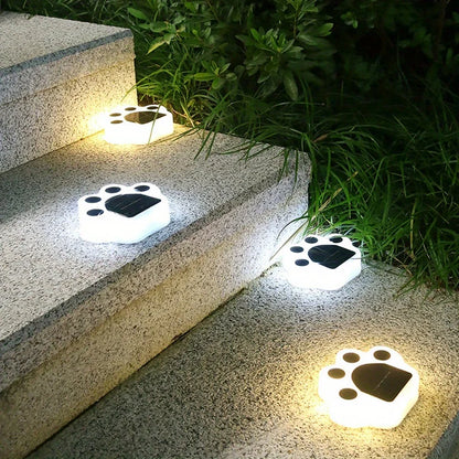 1pc Solar Lights Outdoor Waterproof Pet Footprint Light Solar Outdoor Lamp Waterproof Led Lawn LED Light