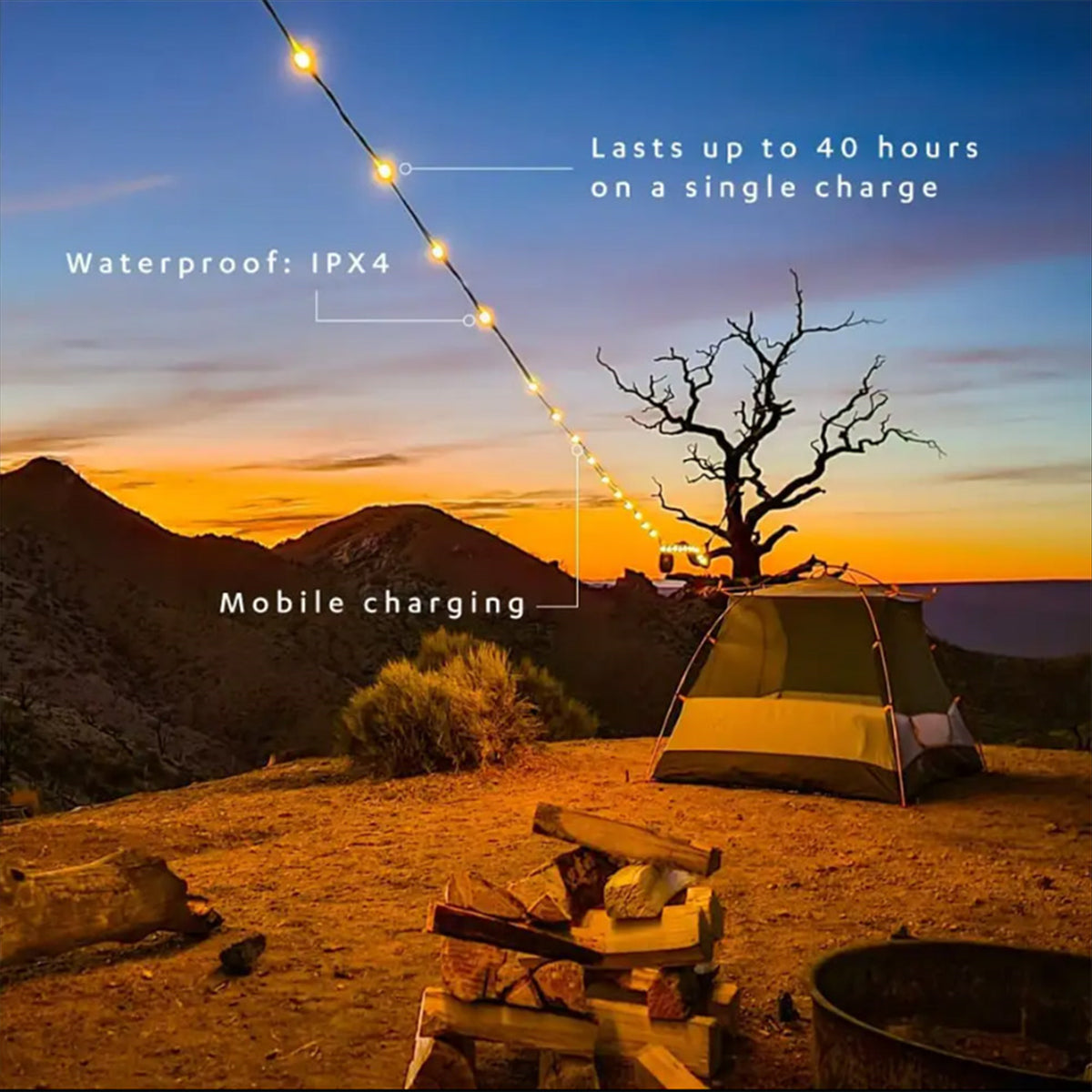 Solar LED Camping Light & Phone Charger