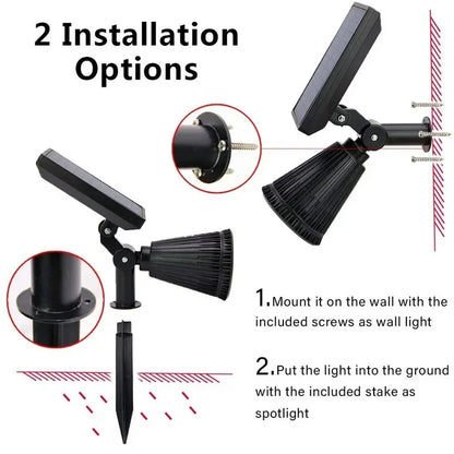 9 LEDs Solar Spotlights - IP65 Waterproof Outdoor Lights