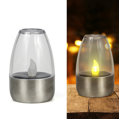 Solar Tea Lights Flameless Solar Garden Lamp Outdoor Waterproof Reusable LED Candles Lantern Garden Decoration Warm White