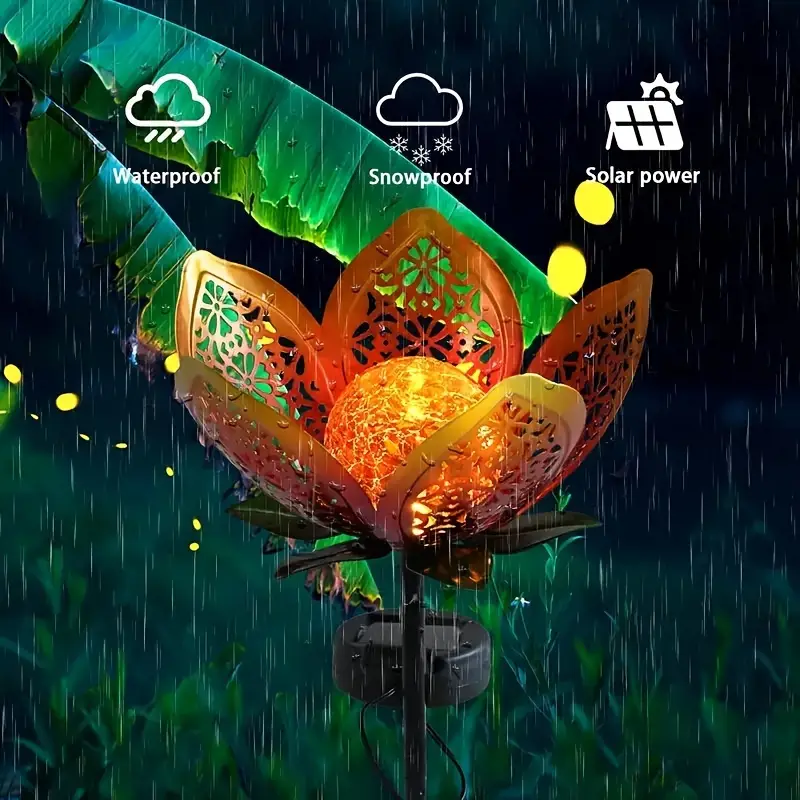 Solar Powered Garden Lights: Solar Lotus Flower Light - Rainproof Outdoor Lawn Decor