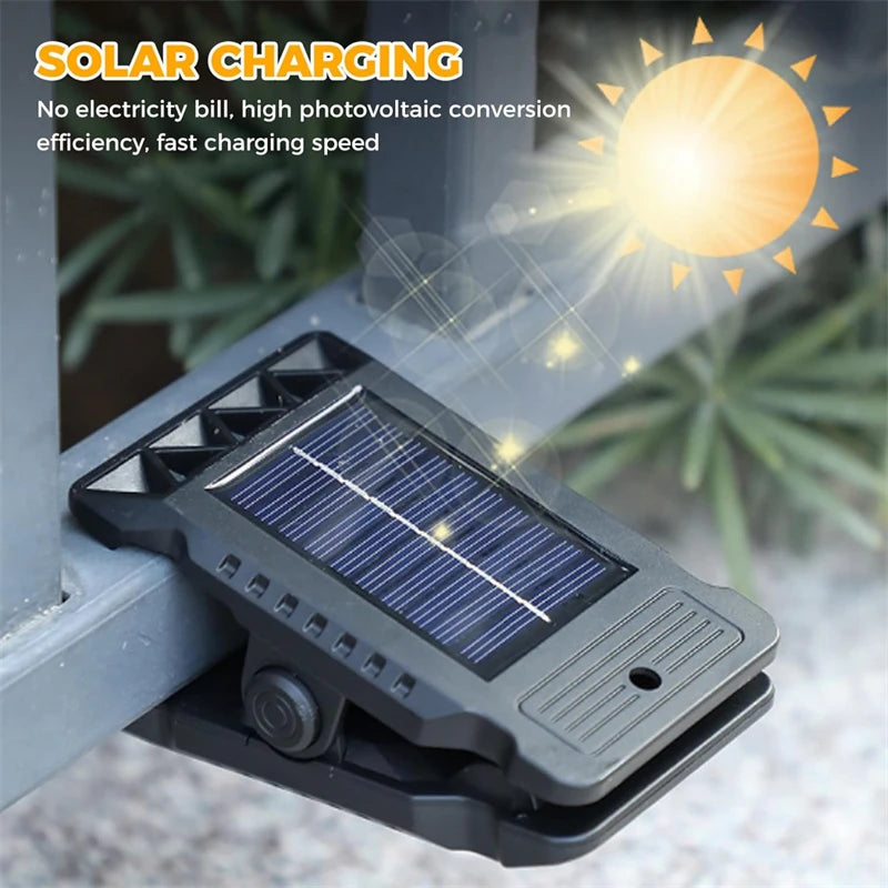 New Upgraded Solar Clip Light Outdoor Courtyard Lamp Camping Garden 3 Lighting  Intelligent Sensing Solar Wall Lamp