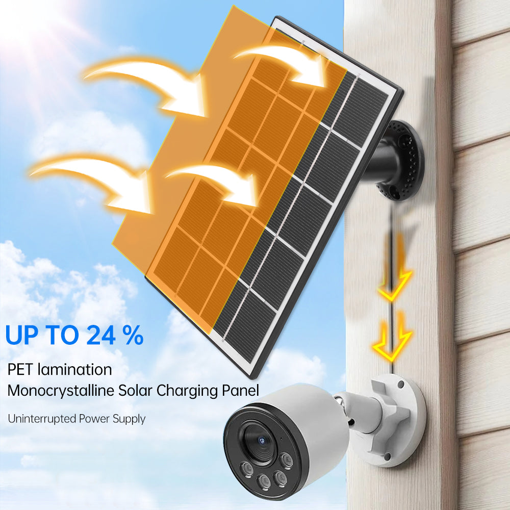 8W Solar Panel Charger for Security Cameras & Home Lights