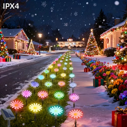 Natural Fresh Solar Daisy Garden Stake Lights, Warm Glow Flower LED Lights for Yard Path Spring Summer Outdoor Decoration