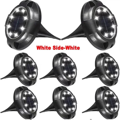 Solar Lights Outdoor 12LEDs Disk - Garden & Lawn Decoration